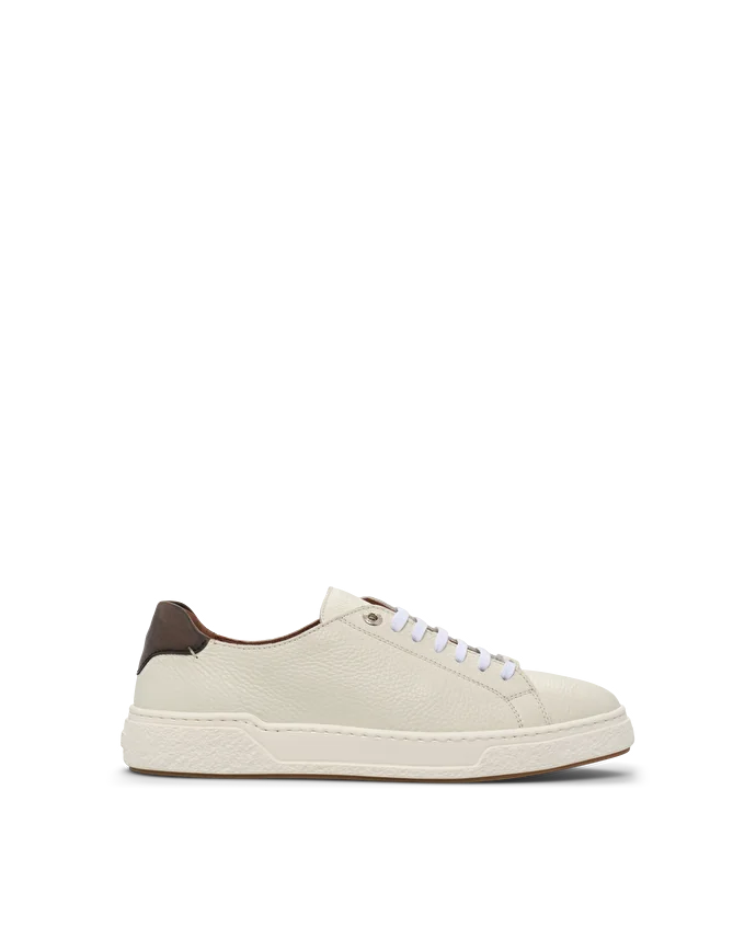 lottusse Sneakers En Cuir de Veau à Grains Doux Beige