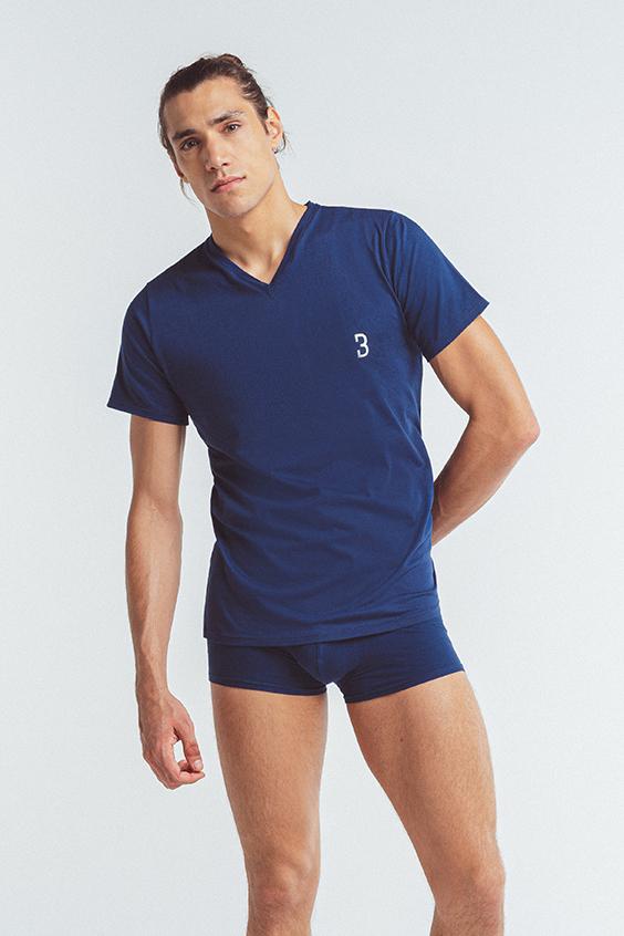 Louisa Bracq Navy Basic Range - T-shirt Col V