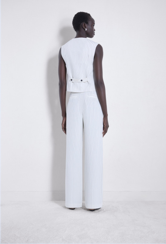 Loulou Studio AYLA Pantalon De Tailoring En Viscose Et Lin Rayés