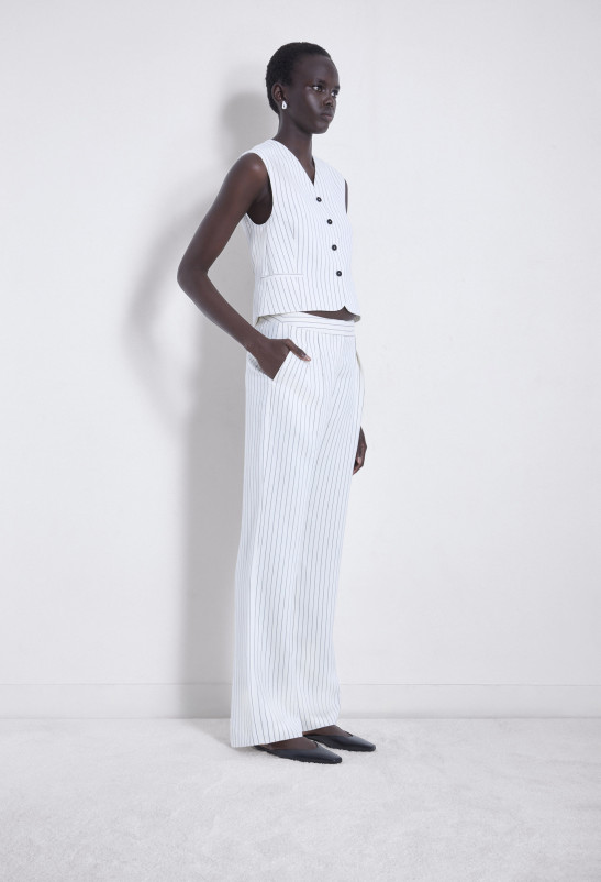 loulou studio AYLA Pantalon de tailoring en viscose et lin rayés