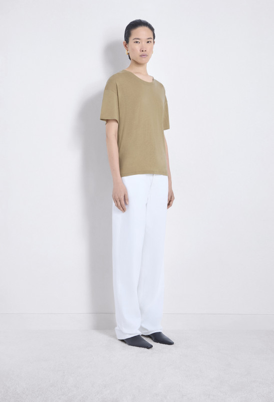 Loulou Studio EZRA T-shirt En Jersey De Laine Mélangée