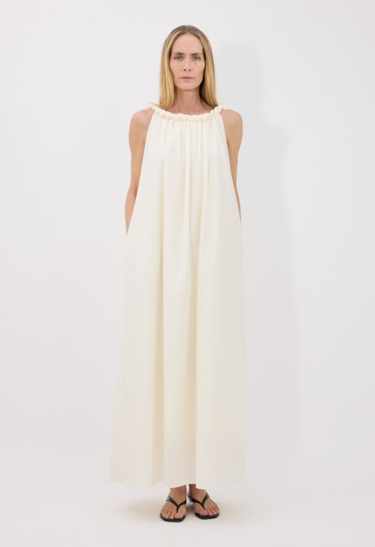 loulou studio KIKA Robe drapée en voile de coton et soie