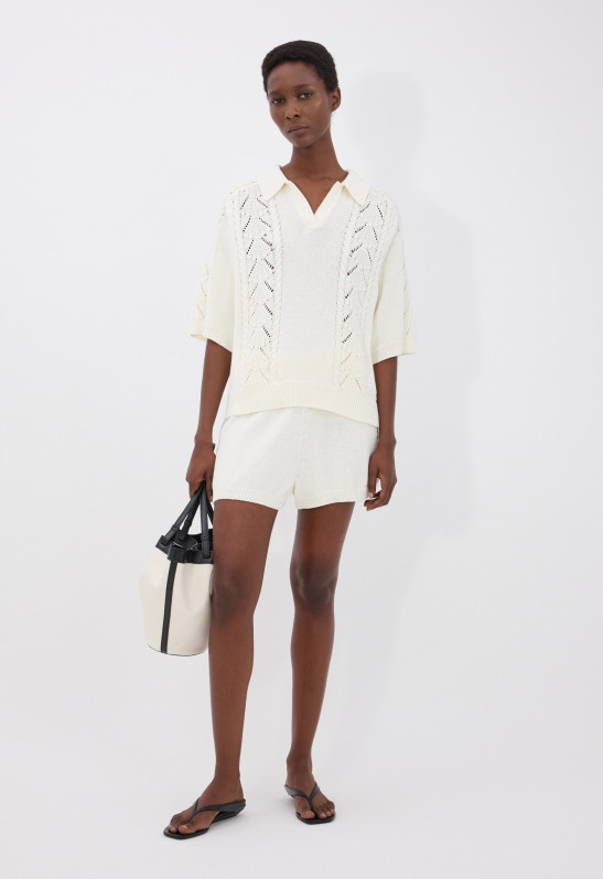 loulou studio KINA Polo en maille de coton