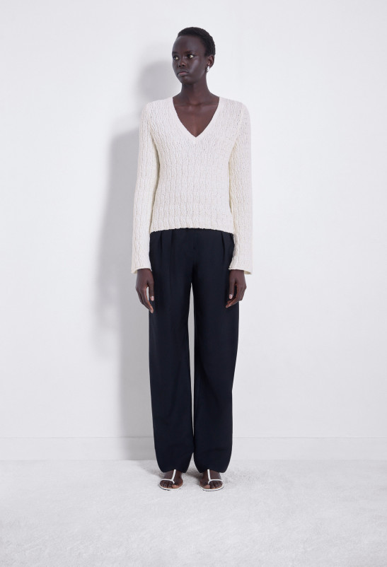 Loulou Studio KOMO Pull Col V En Bouclette