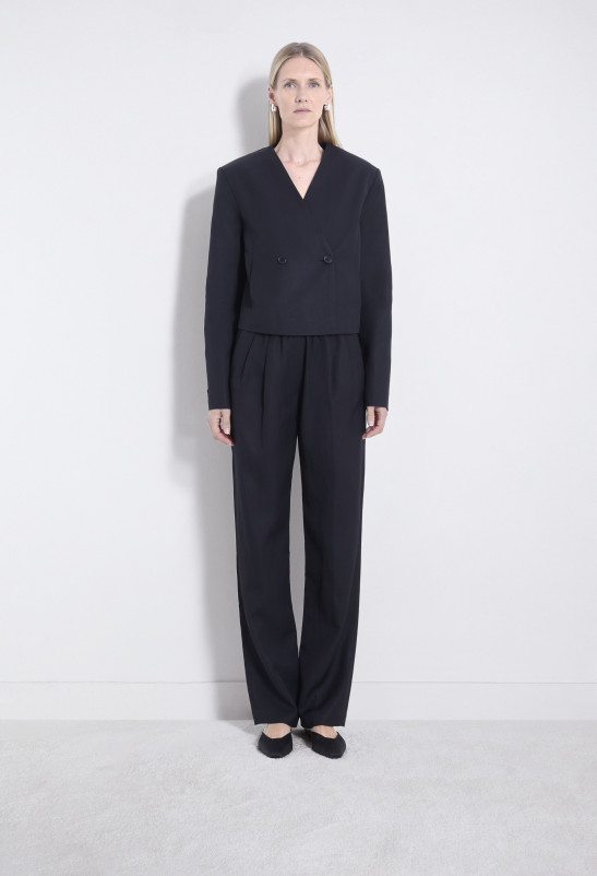 loulou studio MALLI Veste courte en viscose et lin