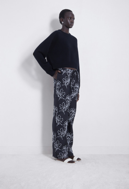 Loulou Studio MARKOS Pantalon En Soie Brodée