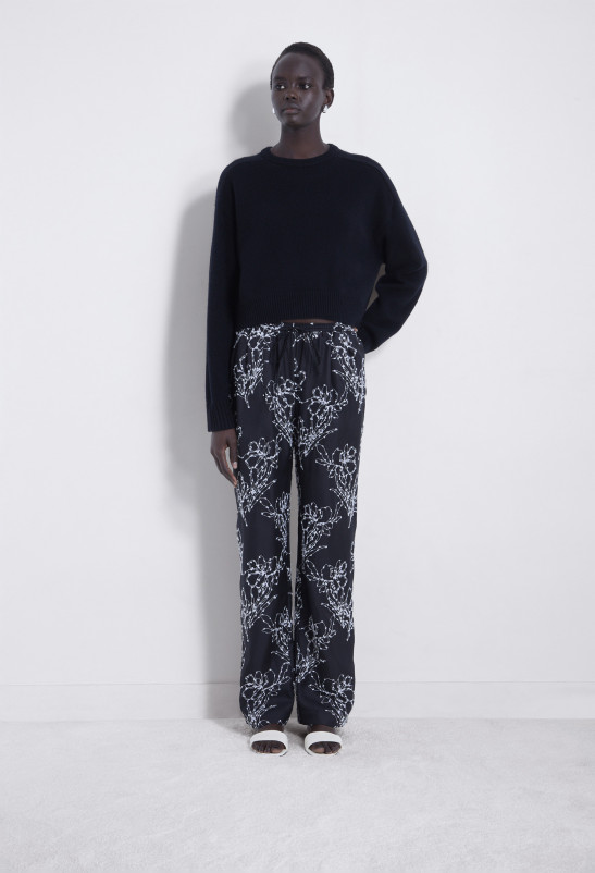 loulou studio MARKOS Pantalon en soie brodée