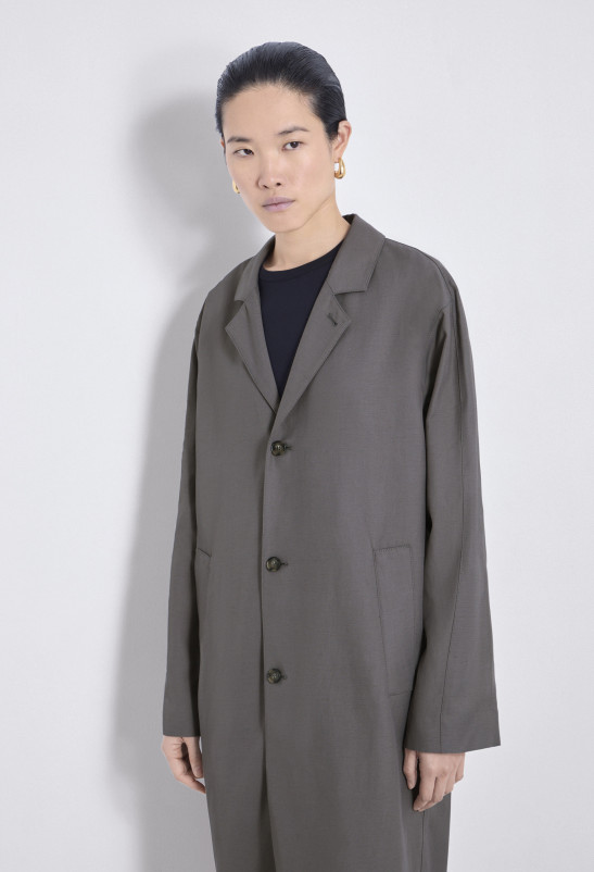 Loulou Studio MENJA Manteau En Viscose Et Lin