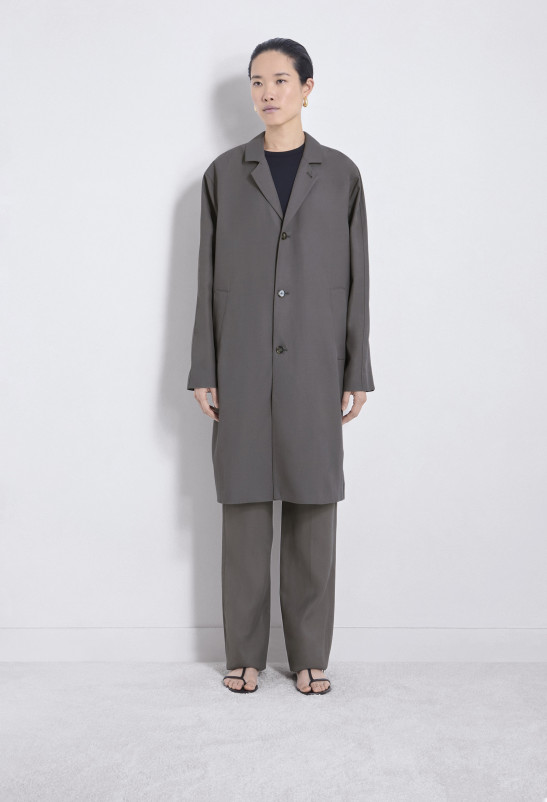 loulou studio MENJA Manteau en viscose et lin