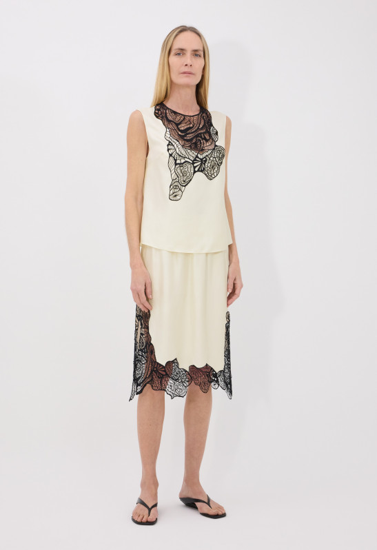 loulou studio MIA Jupe en soie et dentelle