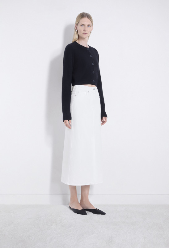 Loulou Studio RONA Jupe Midi En Denim Organique