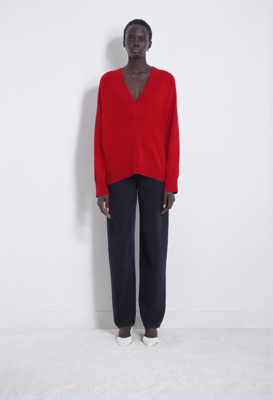 Loulou Studio SAGE Pull Col V En Cachemire