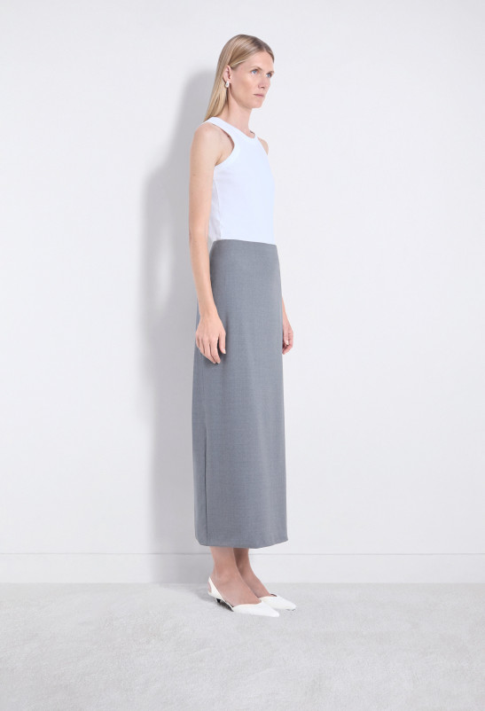 Loulou Studio SAMOS Jupe Longue En Grain De Poudre