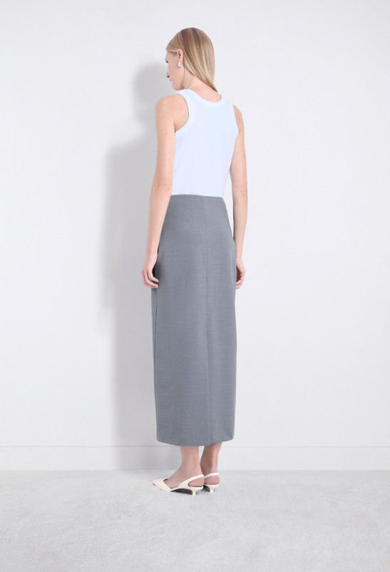 Loulou Studio SAMOS Jupe Longue En Grain De Poudre