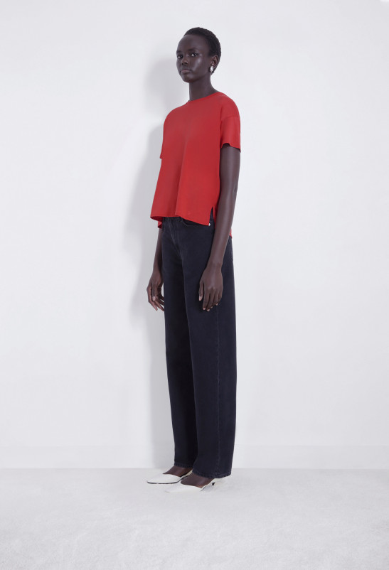 loulou studio SAMUR Jean droit en denim organique