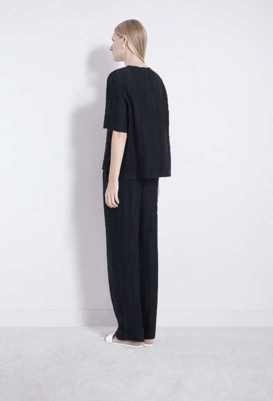 Loulou Studio SOLER Pantalon En Soie Texturé