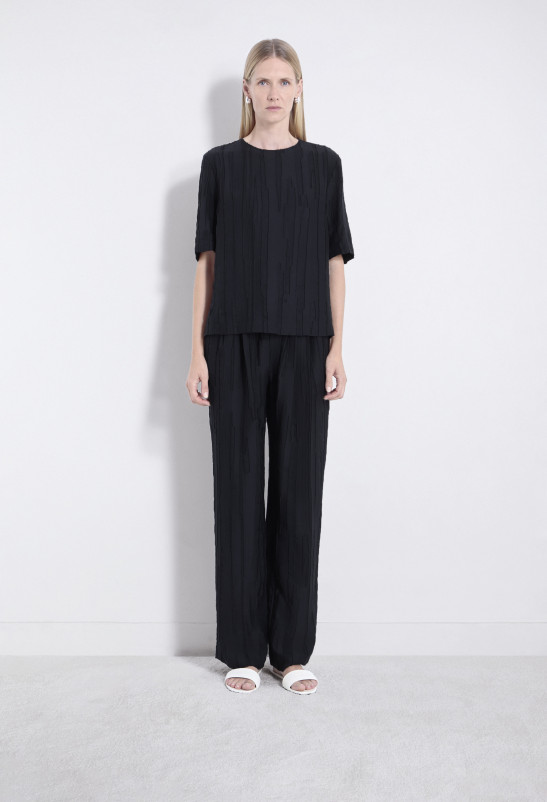 loulou studio SOLER Pantalon en soie texturé