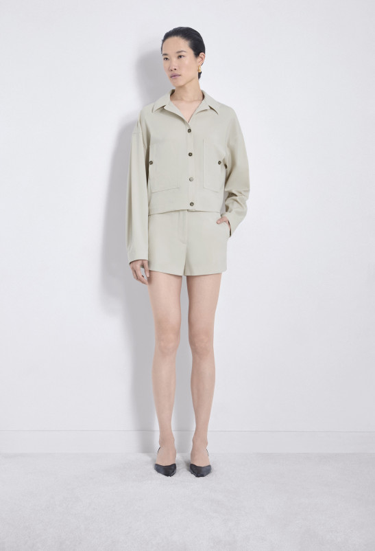 loulou studio LUNE Chemise courte en grain de poudre