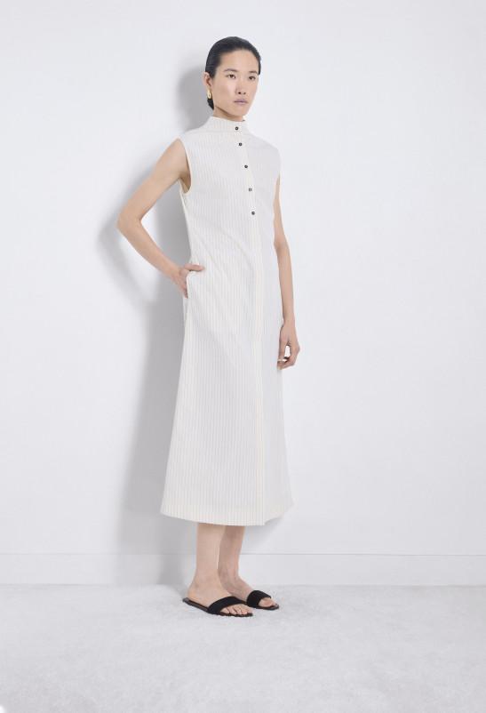 Loulou Studio MAUI STRIPES Robe En Popeline De Coton Rayée