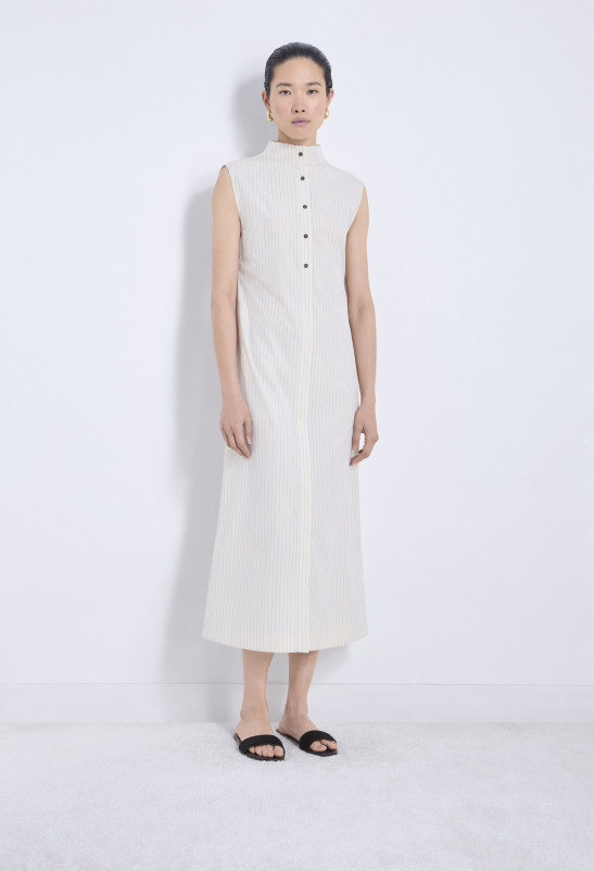 loulou studio MAUI STRIPES Robe en popeline de coton rayée