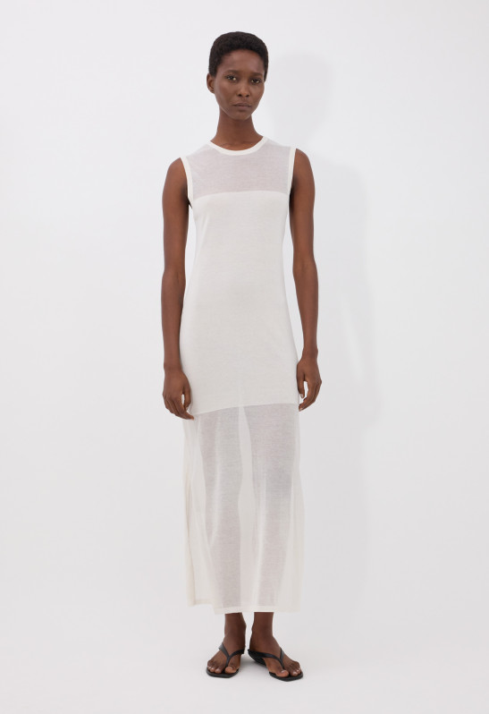 loulou studio PHILAE Robe en maille semi transparente