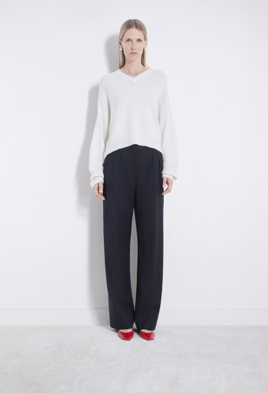 Loulou Studio SBIRU Pantalon Large En Sergé Sur Mesure