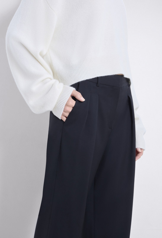 Loulou Studio SBIRU Pantalon Large En Sergé Sur Mesure