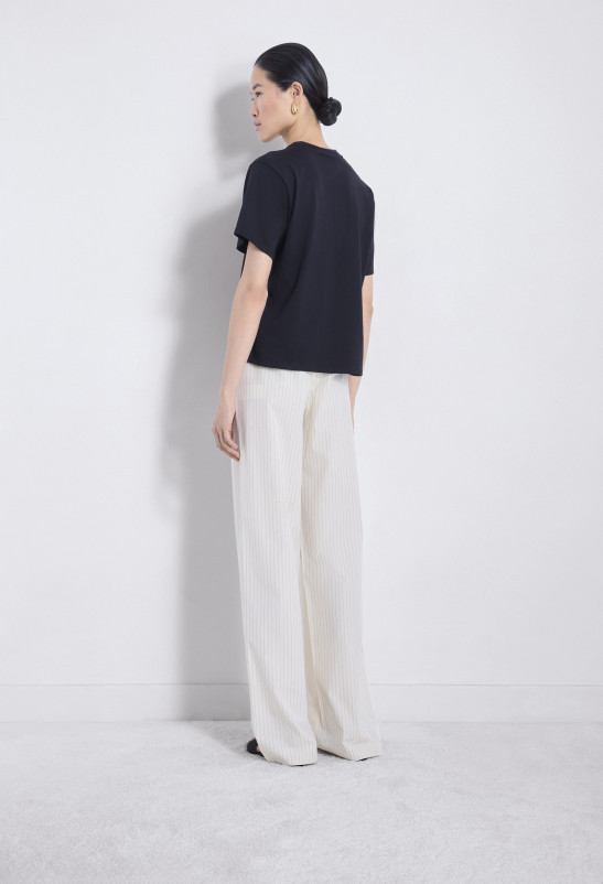 Loulou Studio SERO STRIPES Pantalon En Popeline De Coton Rayée