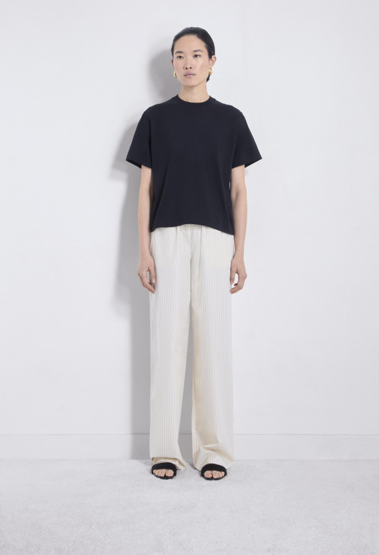 loulou studio SERO STRIPES Pantalon en popeline de coton rayée