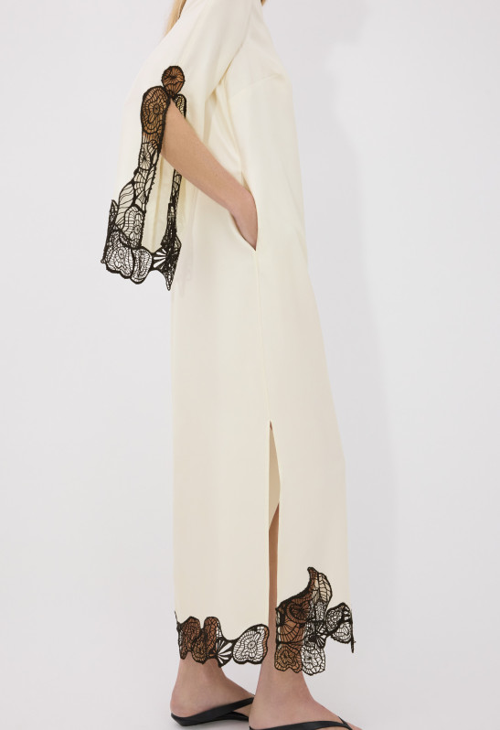 loulou Studio SOTO Robes à Manches Longues Avec Dentelle