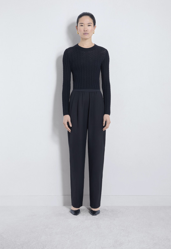 Loulou Studio TINOS Pull Seconde Peau En Tricot Dentelle