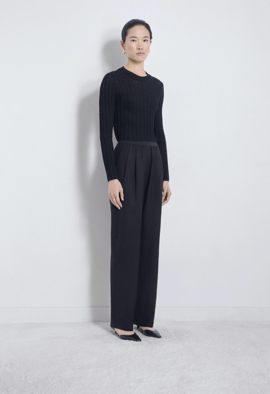 Loulou Studio TINOS Pull Seconde Peau En Tricot Dentelle