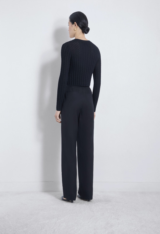Loulou Studio TINOS Pull Seconde Peau En Tricot Dentelle