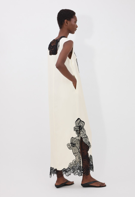 Loulou Studio UMA Robe Sans Manches En Soie Et Dentelle