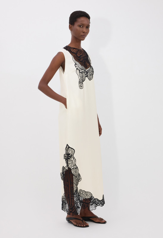Loulou Studio UMA Robe Sans Manches En Soie Et Dentelle