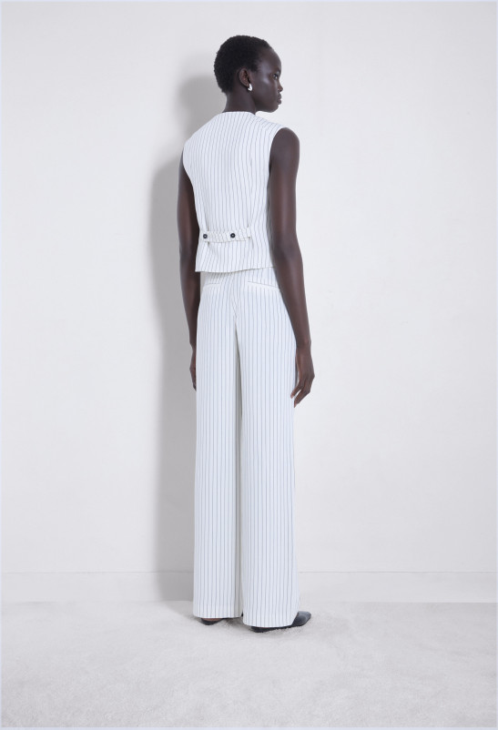 Loulou Studio VANUA Gilet Sans Manches En Viscose Et Lin Rayés