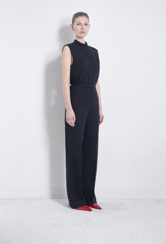 Loulou Studio ZORA Pantalon En Toile De Coton Mélangé