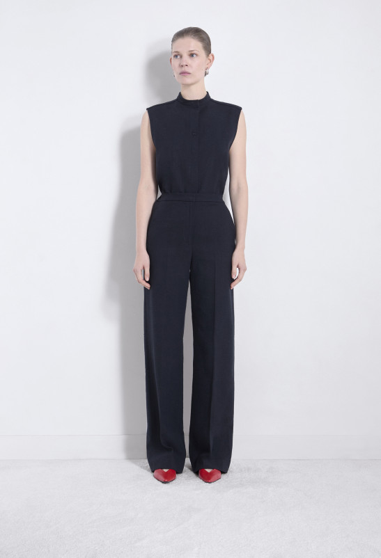 loulou studio ZORA Pantalon en toile de coton mélangé