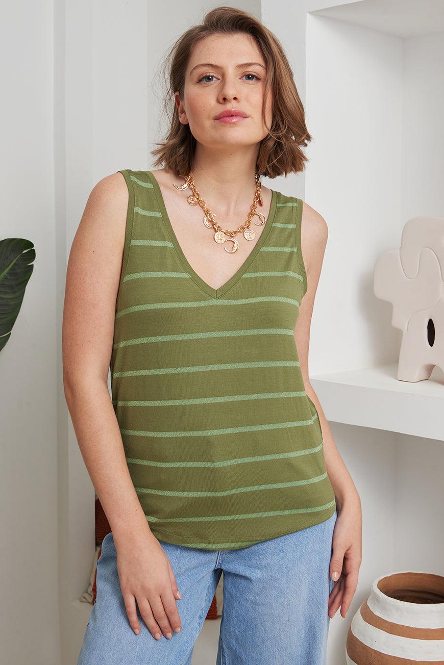 Lpb Woman DEBARDEUR FADILA KAKI RAYURES