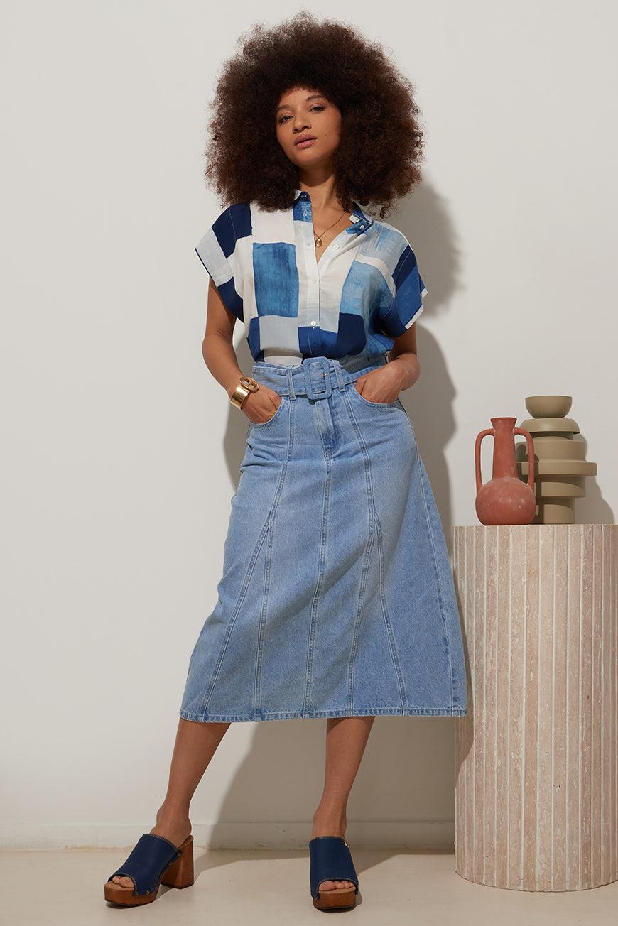 lpb woman JUPE MIDI CEINTURÉE LINDSAY