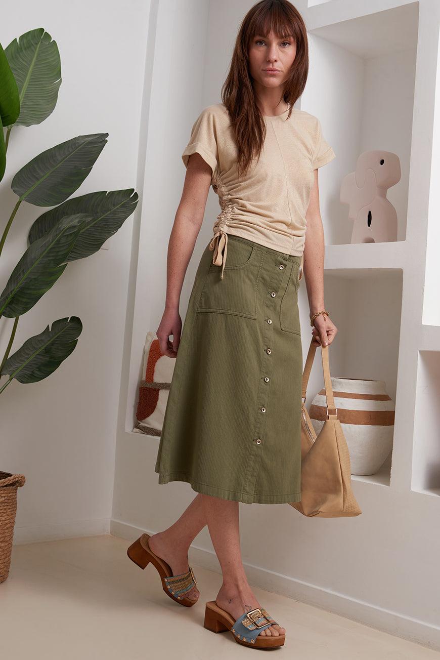 lpb woman JUPE MIDI EVASÉE LAYNA