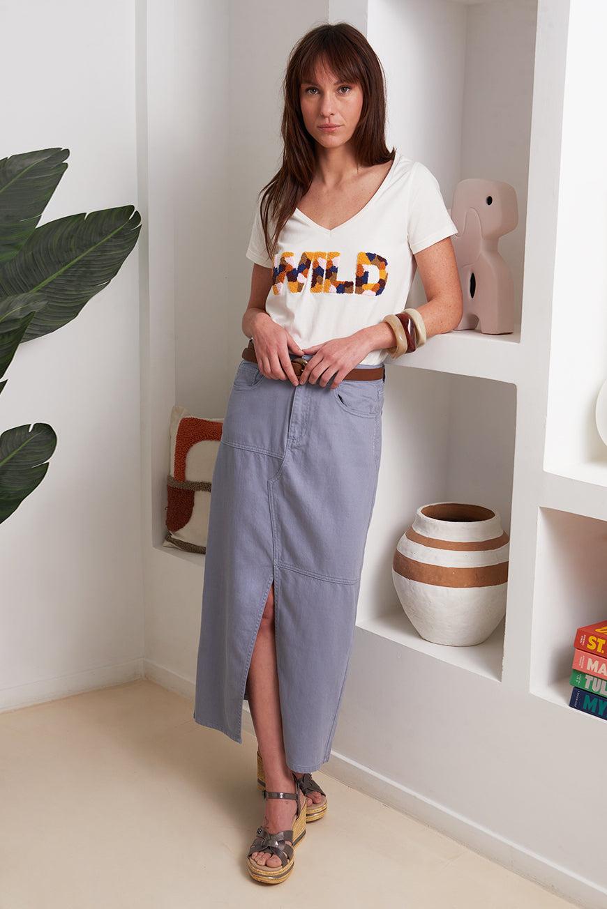 lpb woman JUPE MIDI LAUX