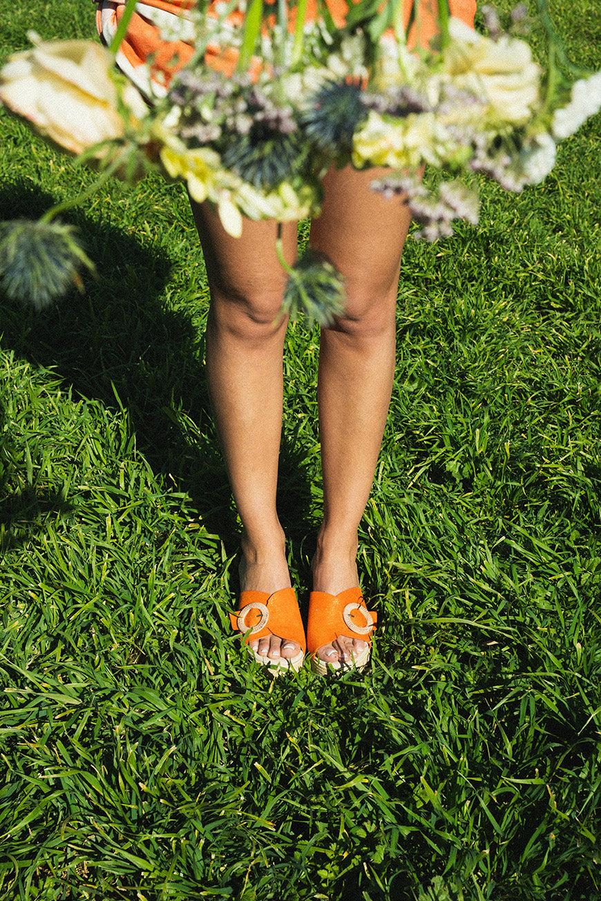 lpb woman MULES A TALON LILLY ABRICOT FOIL