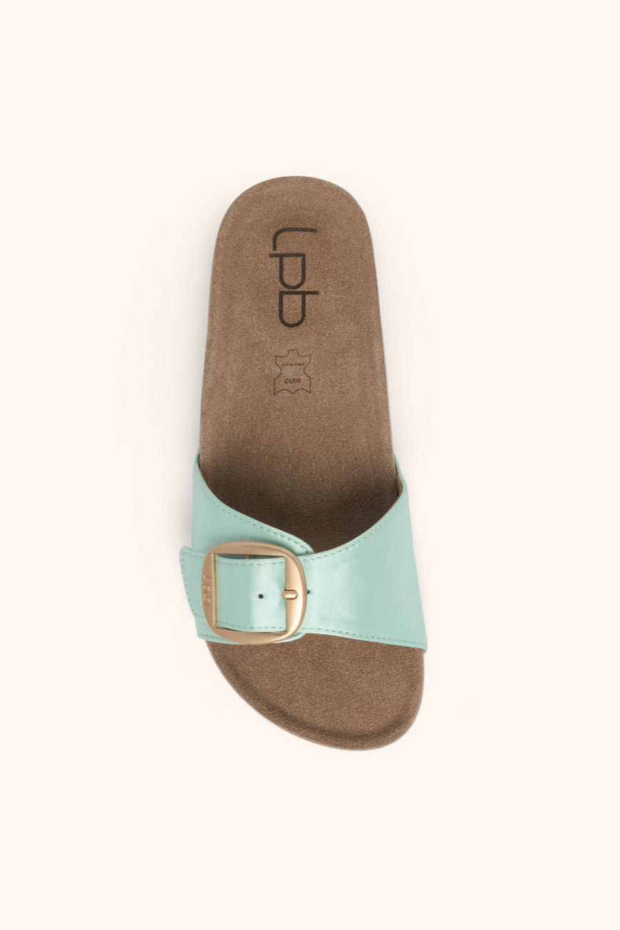Lpb Woman MULES FLEURICE VERT D'EAU SATIN