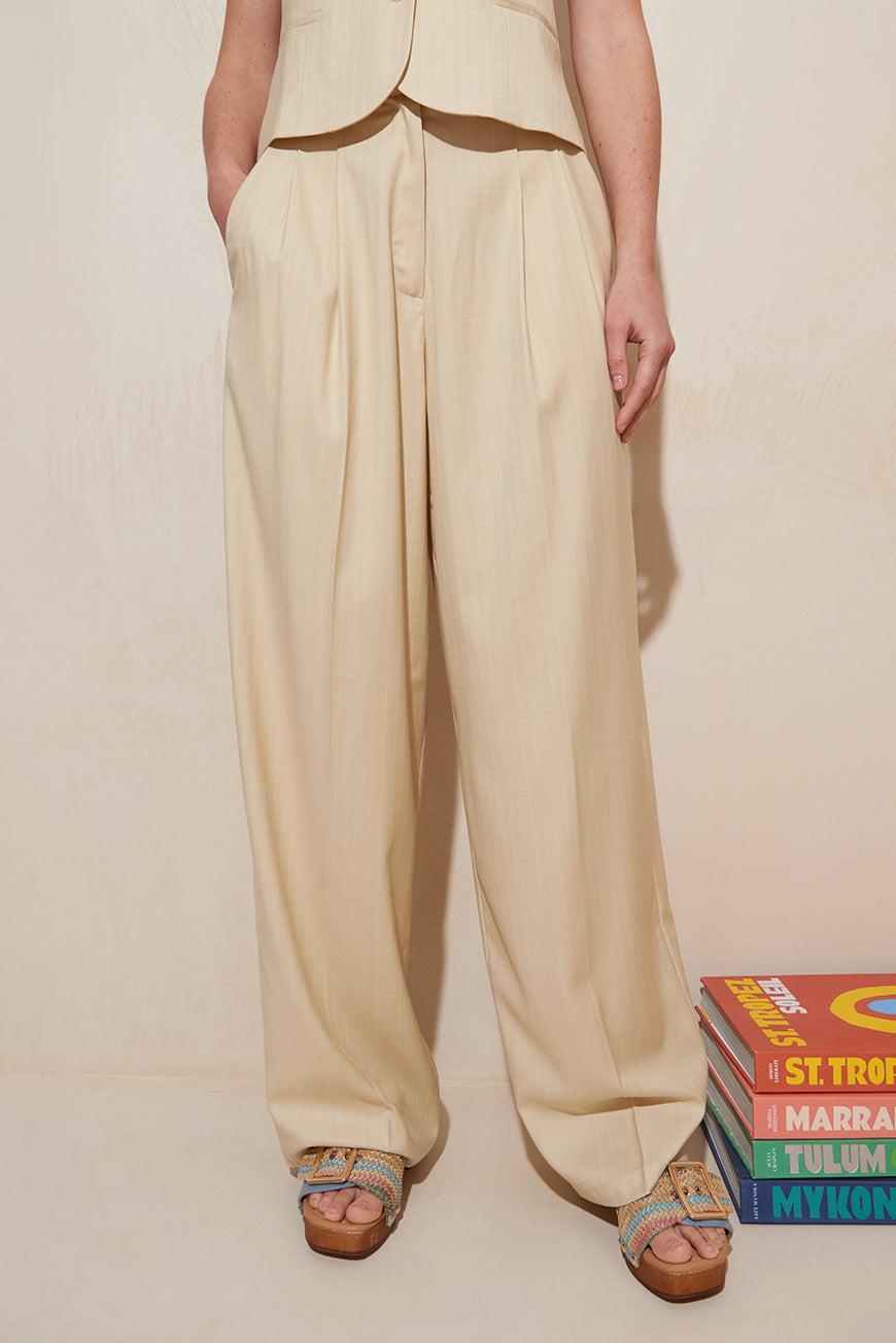 Lpb Woman PANTALON JENNEFER BEIGE RAYURES