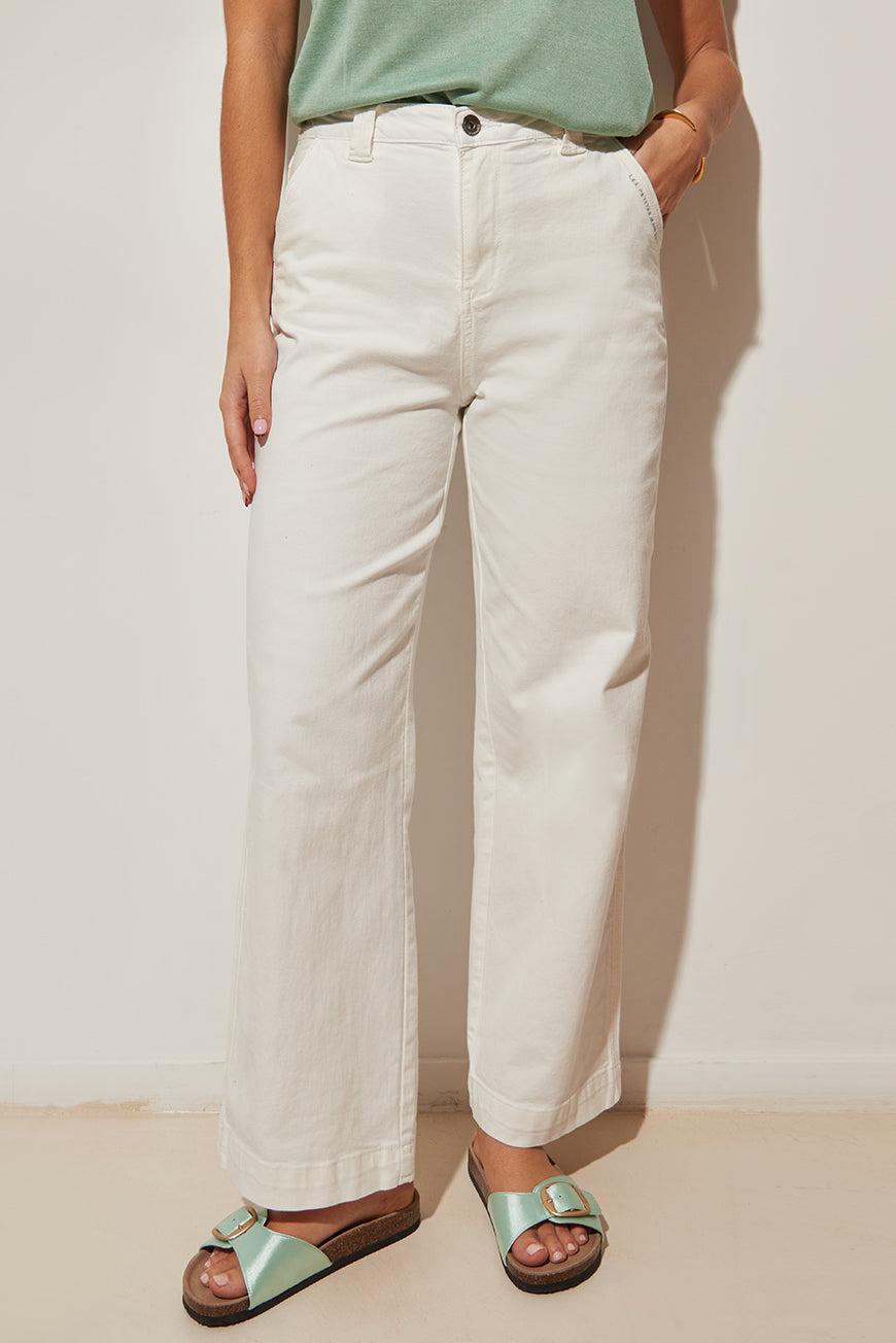 Lpb Woman PANTALON WIDE LARGE ISORE BLANC