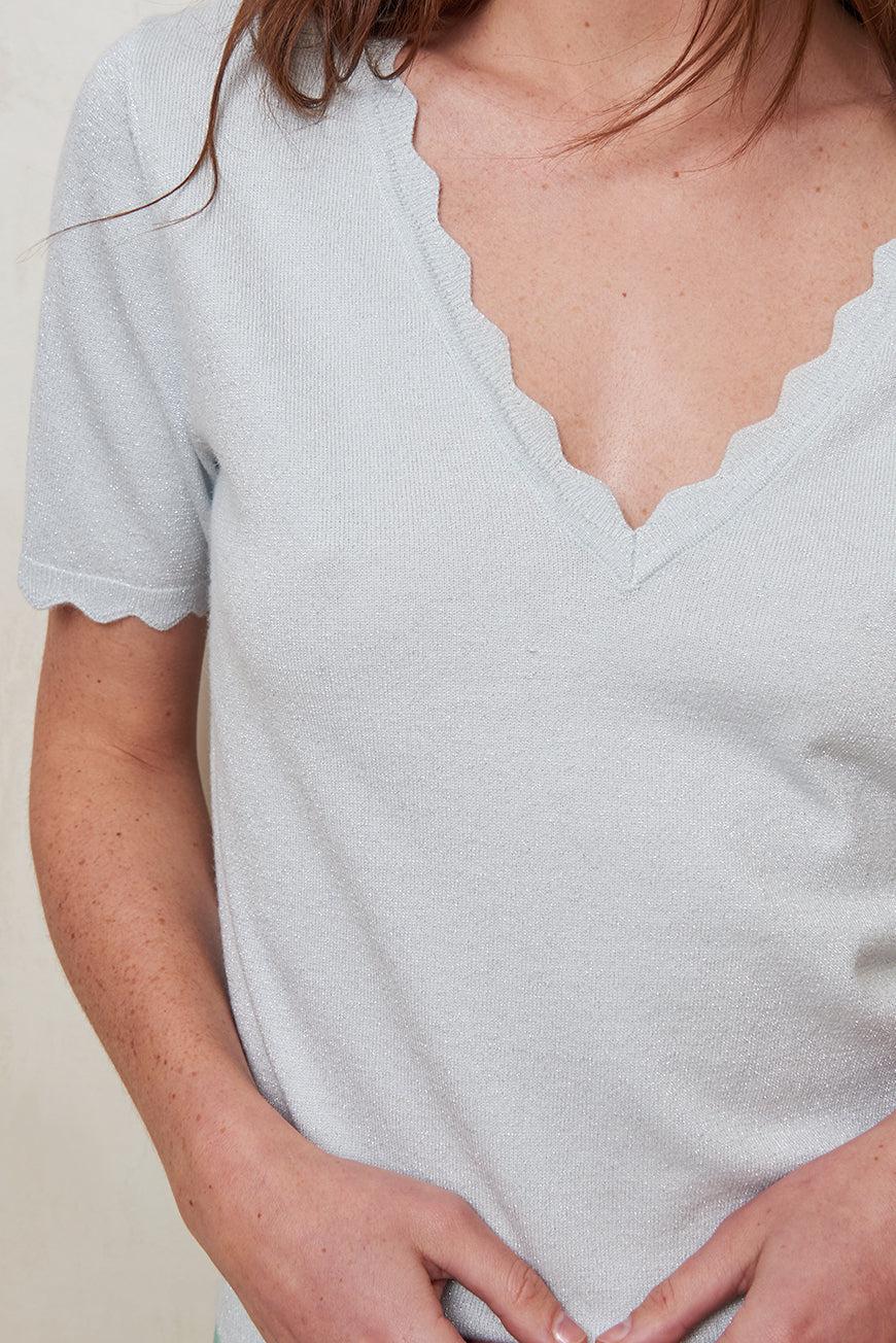 Lpb Woman PULL LOISE BLEU DRAGEE