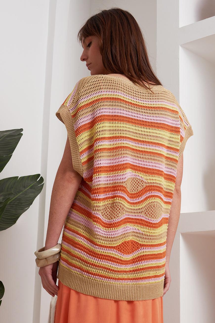 Lpb Woman PULL SANS MANCHES EN CROCHET IDE