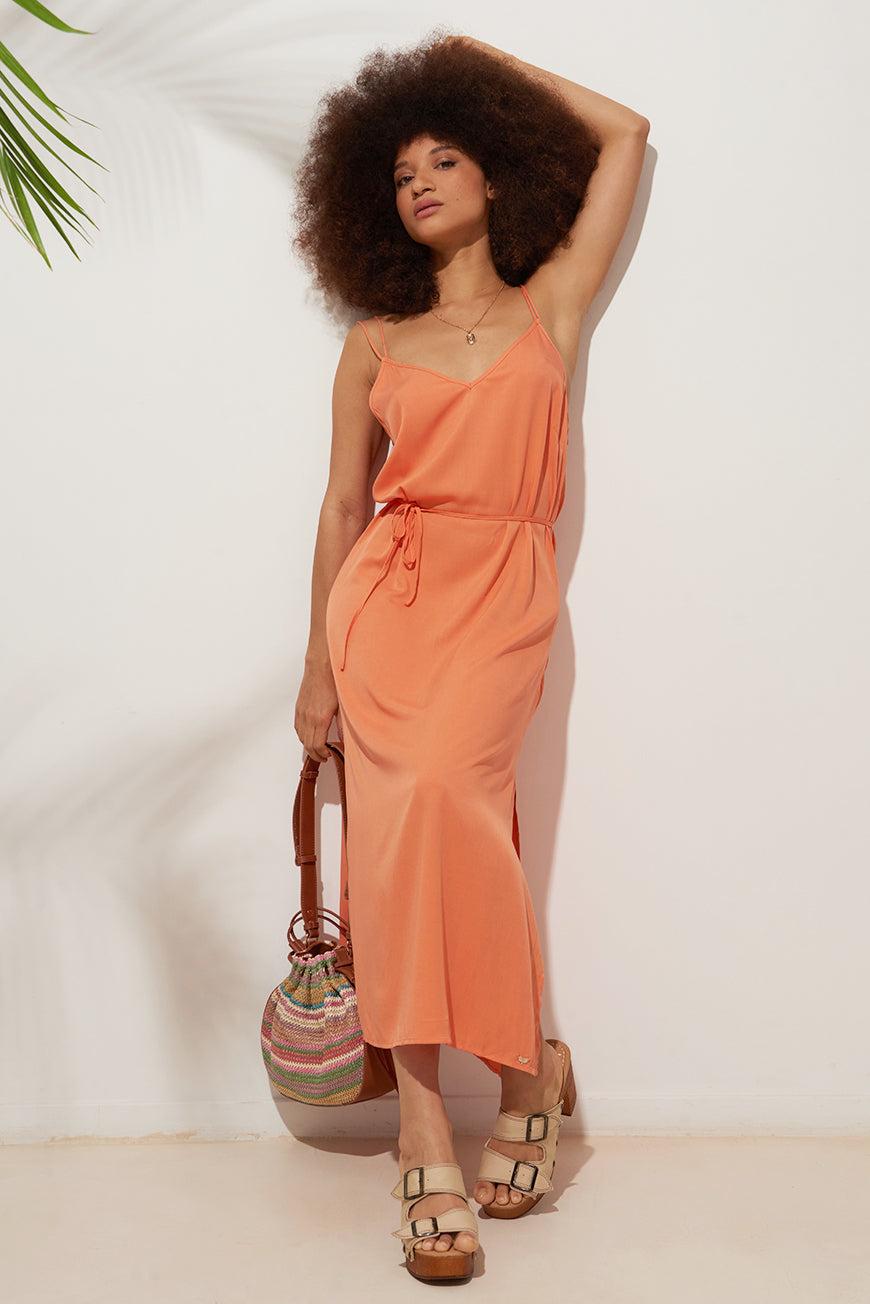 lpb woman ROBE MIDI À FINES BRETELLES LEANE