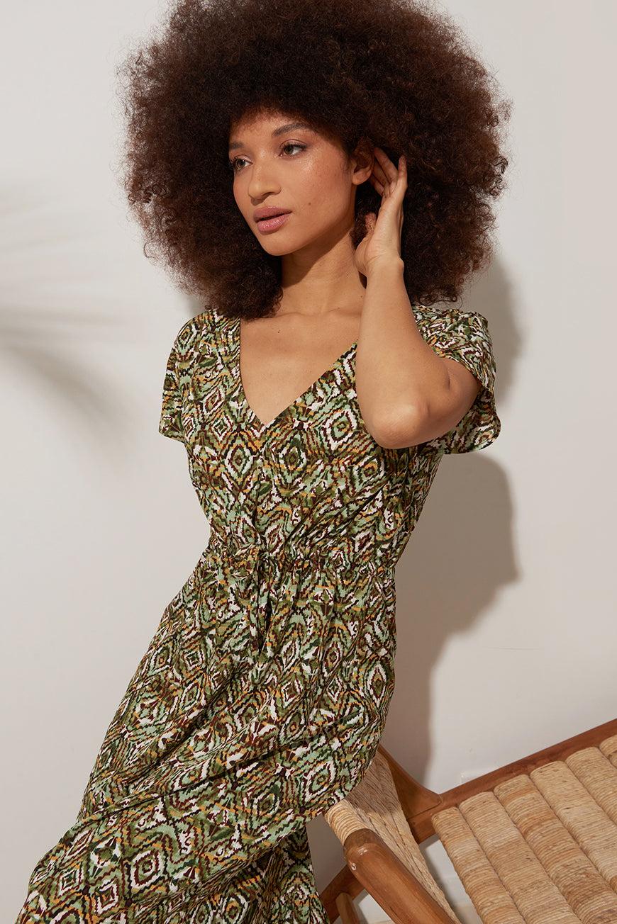 Lpb Woman ROBE MIDI À VOLANTS BRESIL